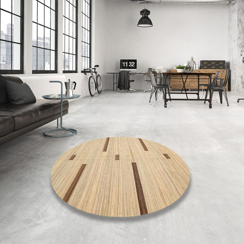 Tapis beige/brun, Rond 6 pi