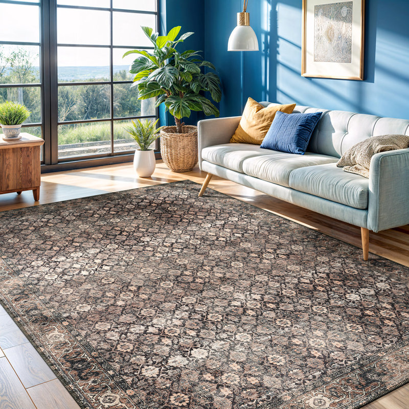 Jeeven Washable Oriental Indoor Rug, Rectangle 8' x 10'