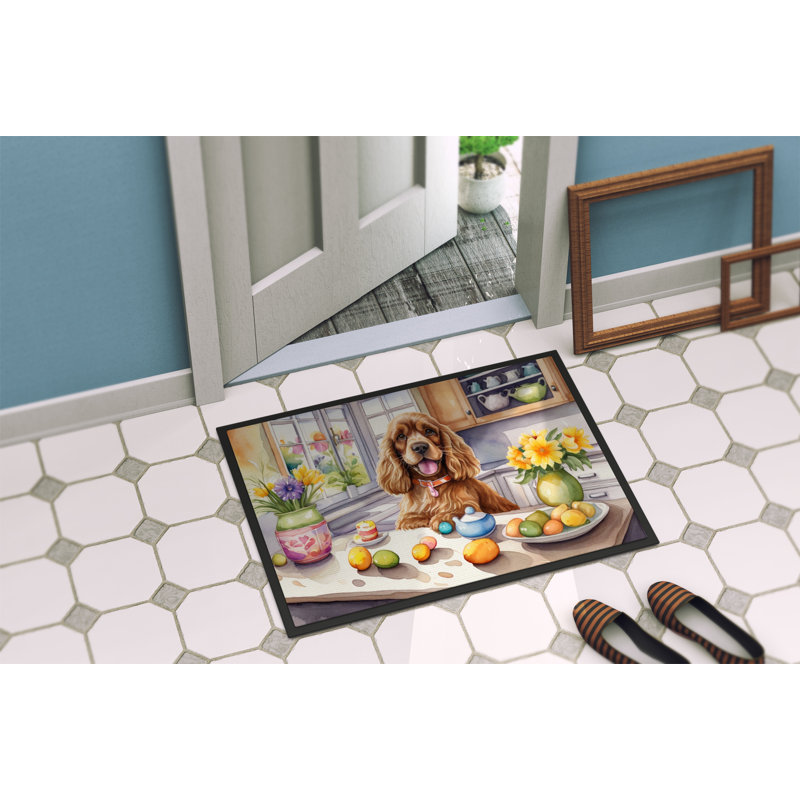 Decorating Easter Cocker Spaniel Doormat, 24" W x 36" L