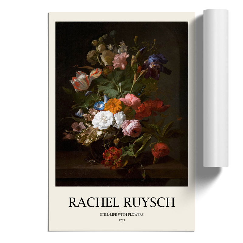 Still Life With Flowers Vol.4 by Rachel Ruysch - No Frame Print, 59cm H x 42cm W x 0.1cm D