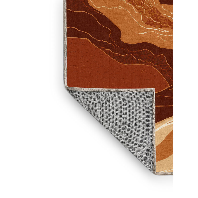 Tapis beige lavable à la machine Ottavio, 6 x 9