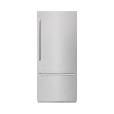 ZLINE 36 in. 19.8 cu. ft. Built-In Bottom Freezer Refrigerator with Water Dispenser and Ice Maker with Graphite Gray Interior