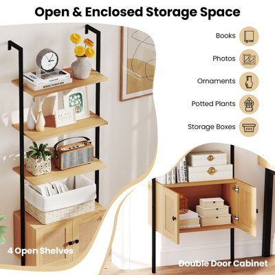 184cm H x 60cm W Metal Floating Bookcase