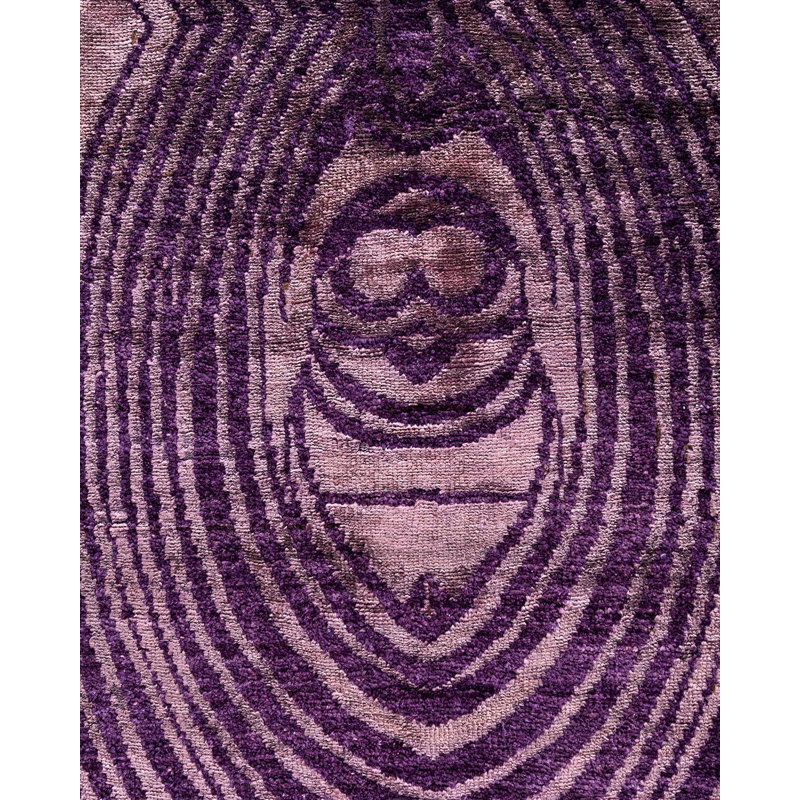 Tapis unique mauve / ivoire 5 pi x 6 pi 6 po Overdyed