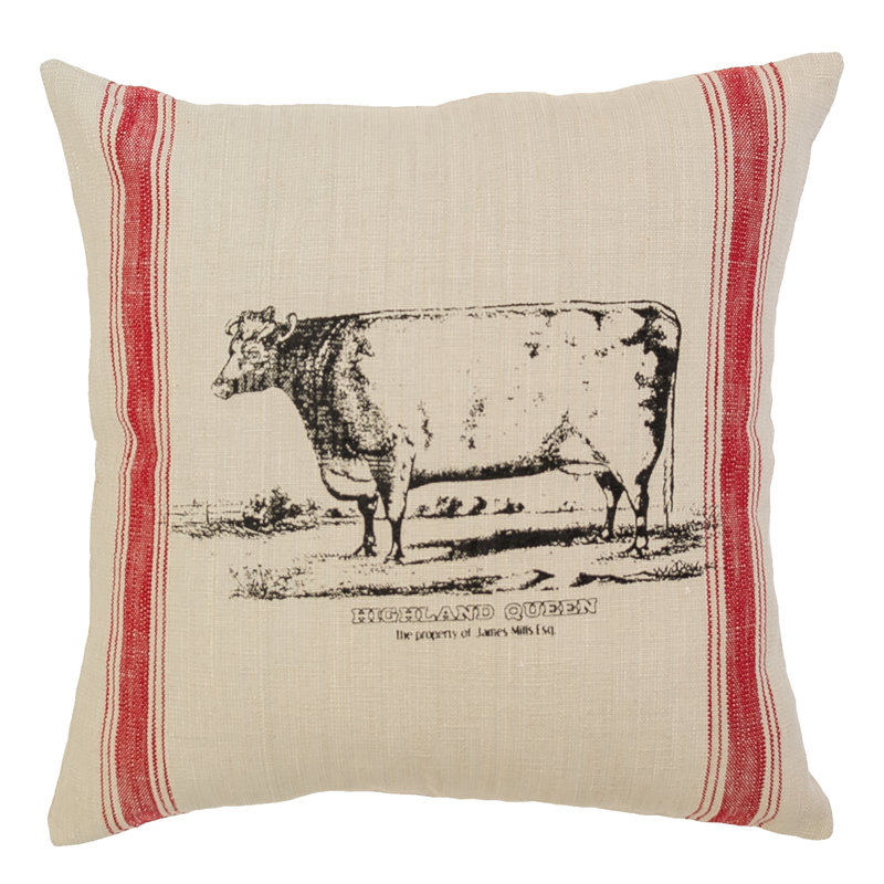 Cow Feed Sack Feed Sack Throw Pillow