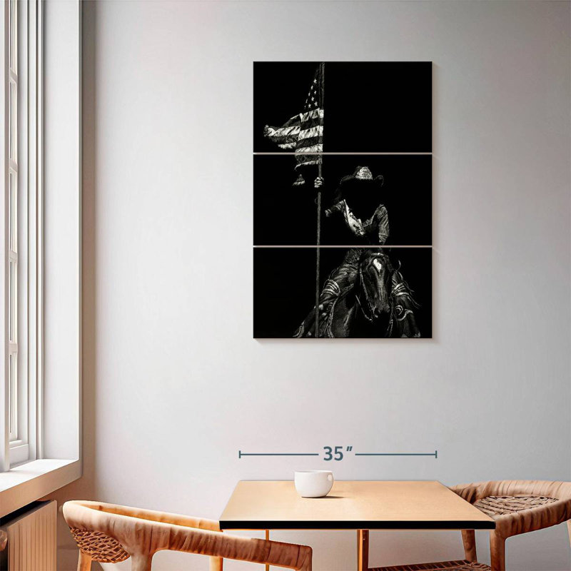 Lelar Scratchboard Rodeo VI, 57" H x 36" W