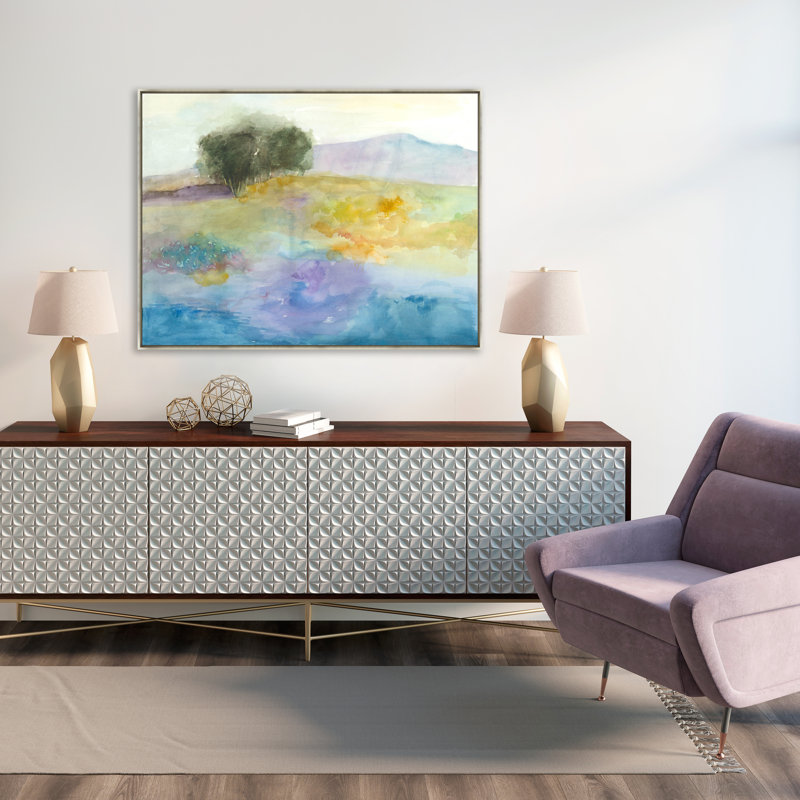 Flowery Hill Print by Helen Parker, 31.5" H x 41.5" W, Glass Coat