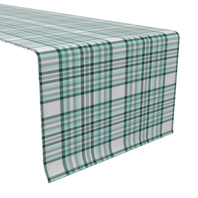Rectangular Plaid Cotton Twill Table Runner