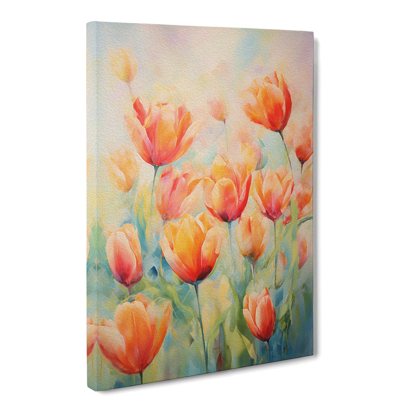 Tulip Flower Impressionism No.3 - Wrapped Canvas, 76cm H x 50cm W x 3cm D
