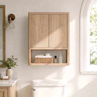 Armoire de salle de bain murale l 24 po x H 30 po avec 2 portes, tablette réglable et rangement ouvert