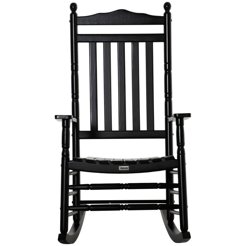 Chaise berçante à haut dossier Traditional, Noir