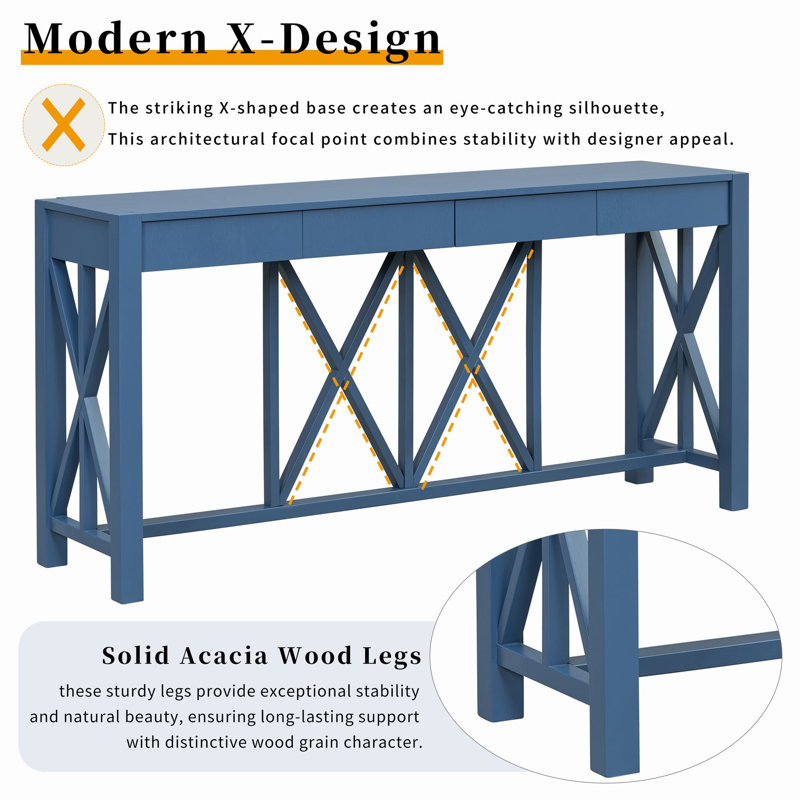 Huckins 60" Console Table, Navy