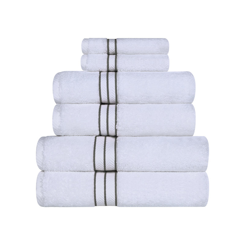 Hotel Turkish Cotton 6-Piece Towel Set, Ultra-Plush & Luxury Weight, Charcoal