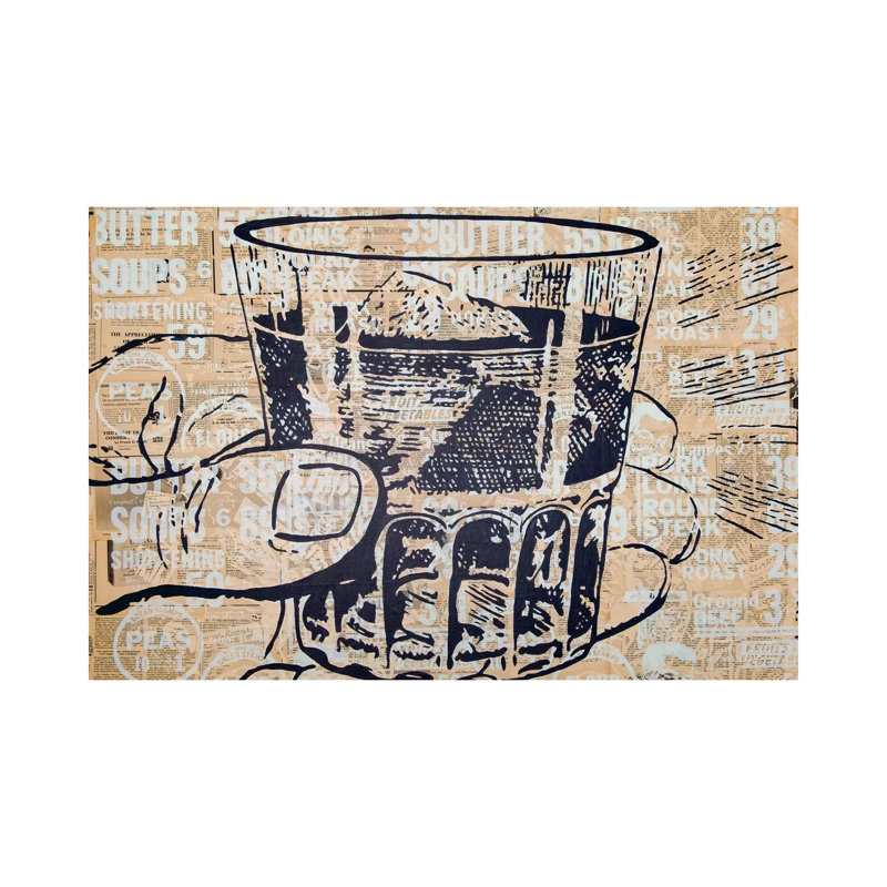Sippin 1 Piece Wall Art on Canvas, 20.32 cm H x 30.48 cm W, Wrapped Canvas