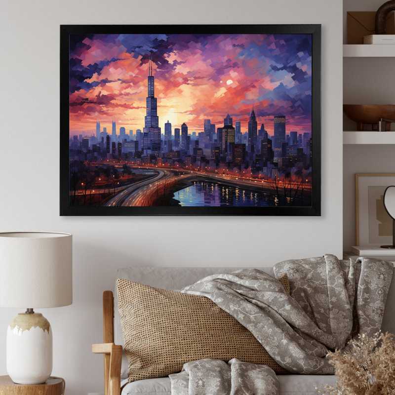 Skyscrapers Glass Giants I - Architecture Wall Art Living Room, H 12 po x l 20 po x P 1 po, Cadre photo noir