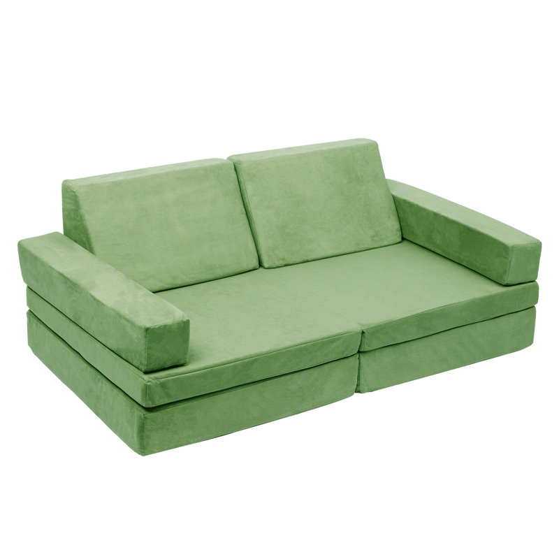 Ajwan Modular Sectional Sofa for Kids, Light Green