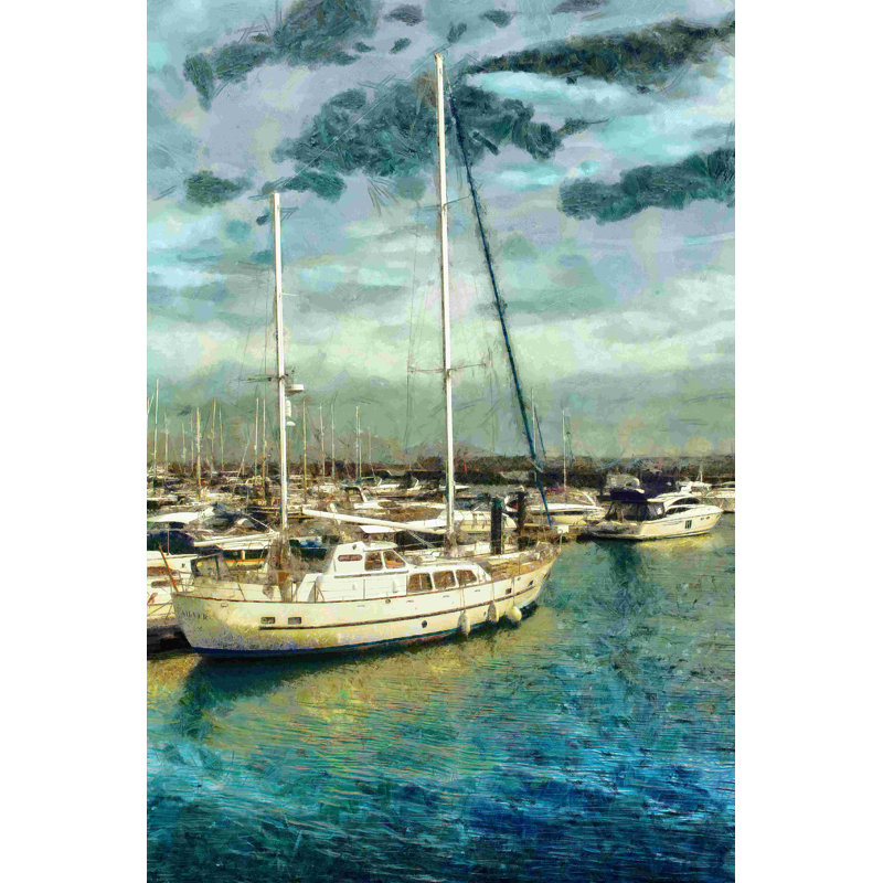 Painted Harbor Boats - reproduction sur toile tendue, H 18 po x l 12 po