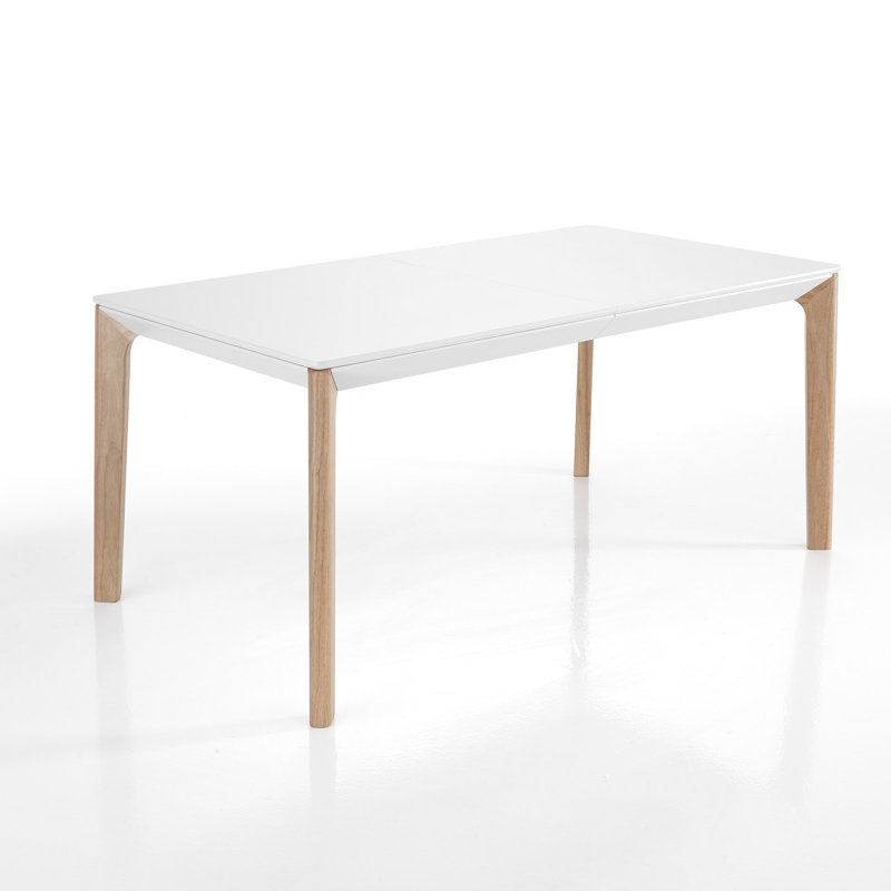 Dabbs Solid Wood Base Dining Table, Oak, White