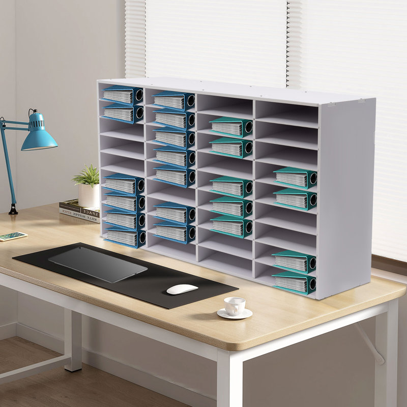 Zahkai 36-Grid Desktop File Holder, White