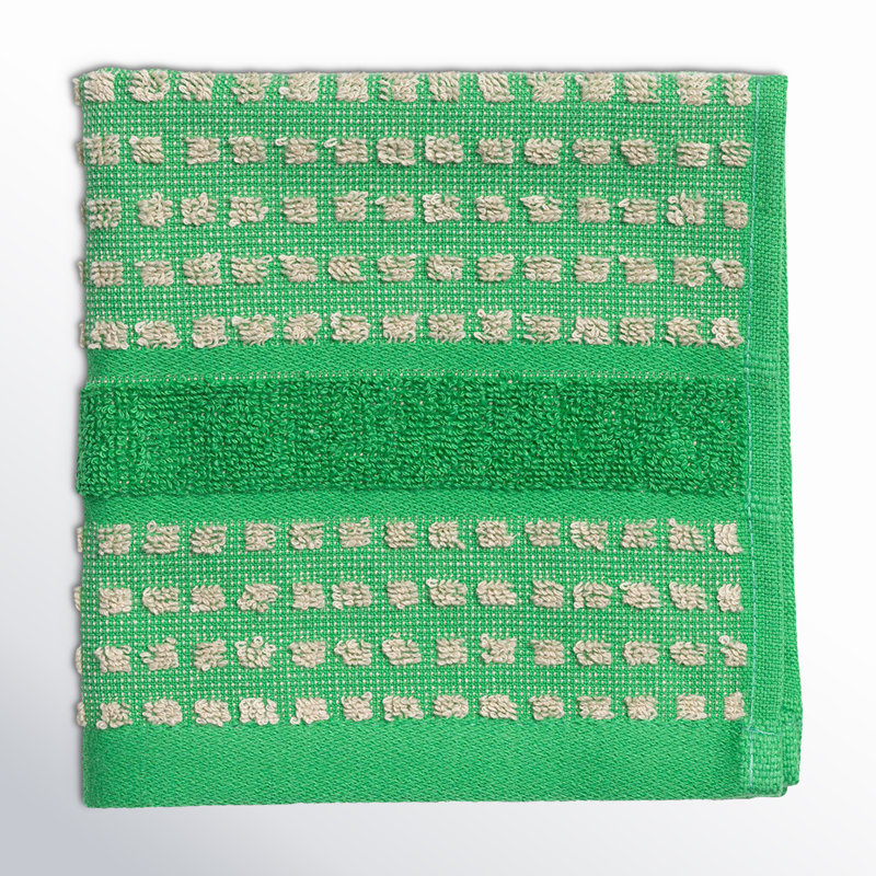 Washcloth, Green/Sand
