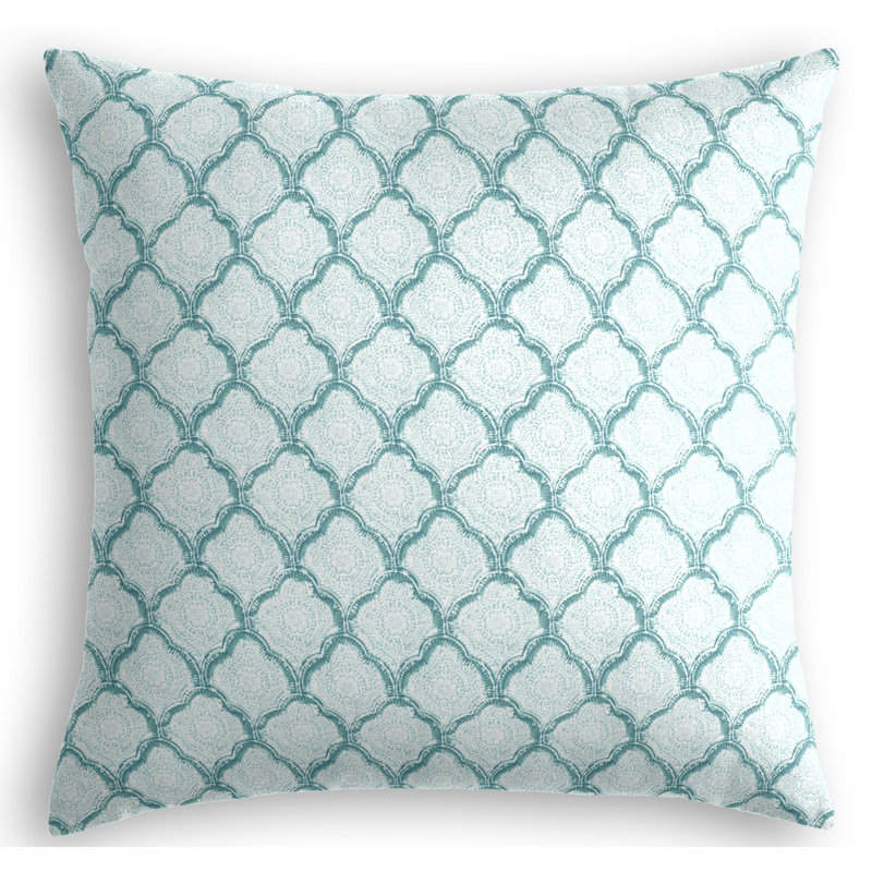 Sanganer Square Pillow Cover & Insert, 16" x 16", Gray