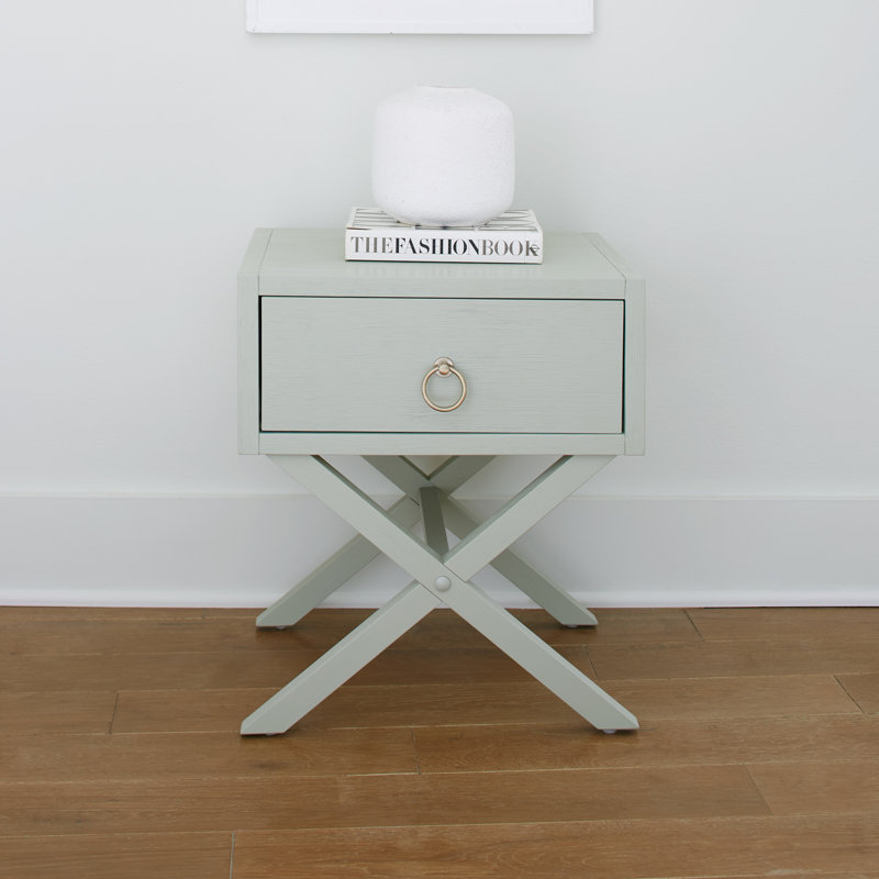 Ballentine End Table with Storage, Light Green