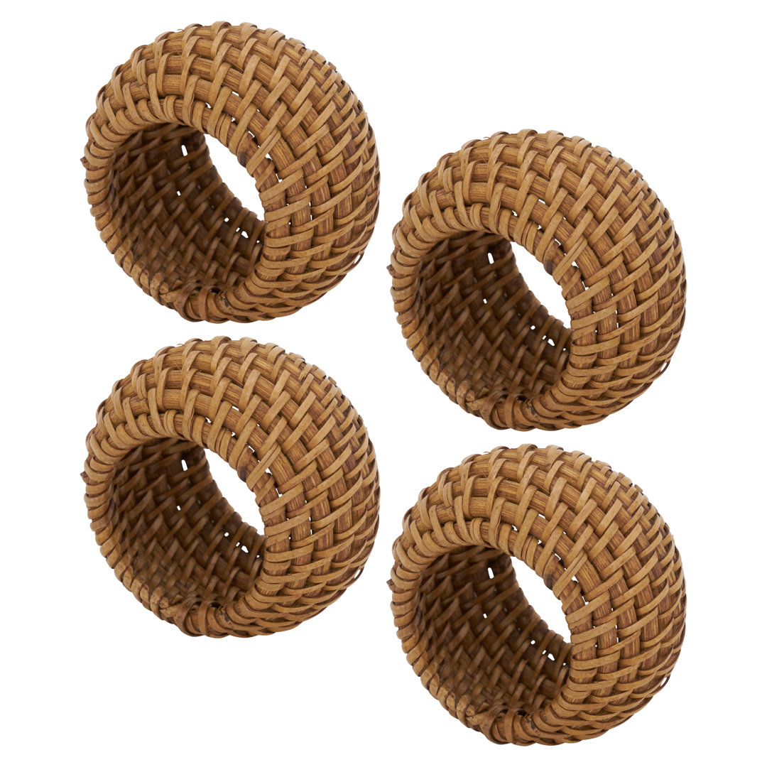 Avignon Collection Rattan Napkin Ring (Set of 4) Saro 