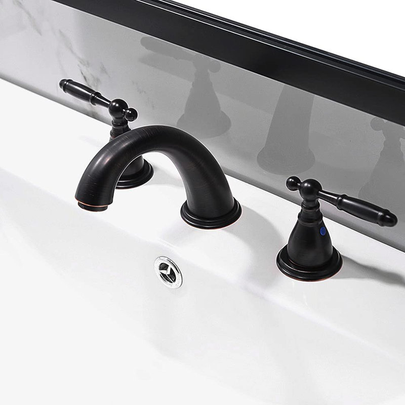 Robinet de salle de bain à large entraxe avec bonde