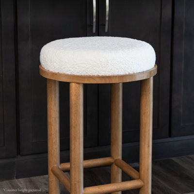 Maven Lane Clara Stool Upholstered With Boucle Fabric