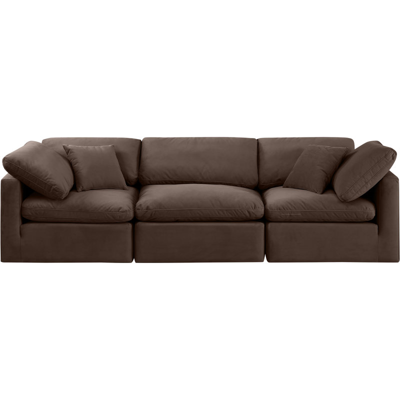 Canapé rembourré 105 po Itala, Velours brun
