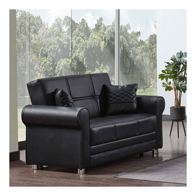 Causeuse convertible avec rangement Primenest Ithara Collection - polyuréthane noir