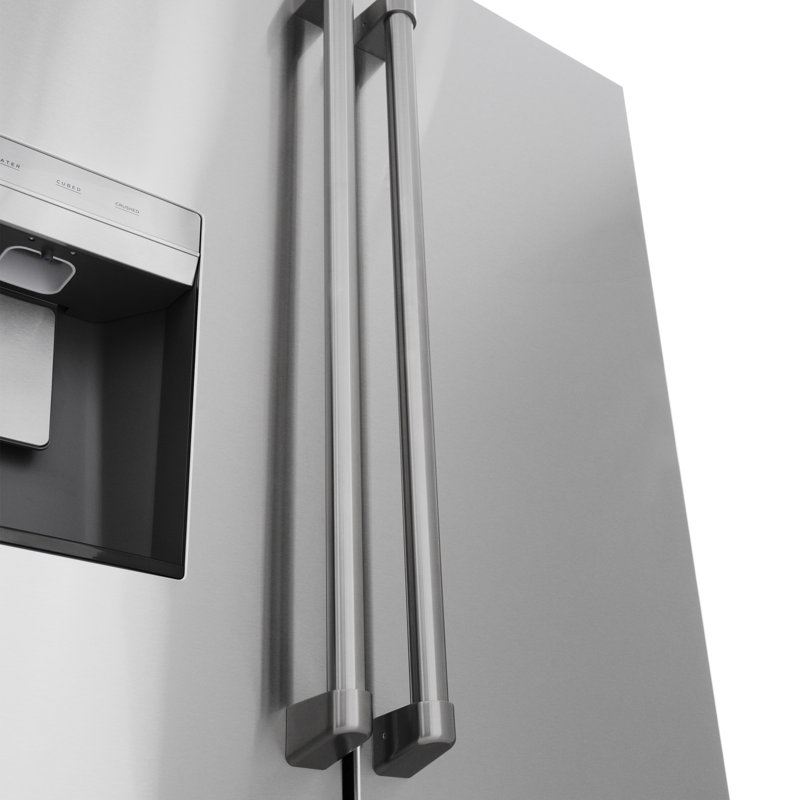 Zline 36 In. 28.9 Cu. Ft. Standard-depth French Door External Water Dispenser Refrigerator With Dual Ice Maker In Fingerprint Resistant Stainless Steel