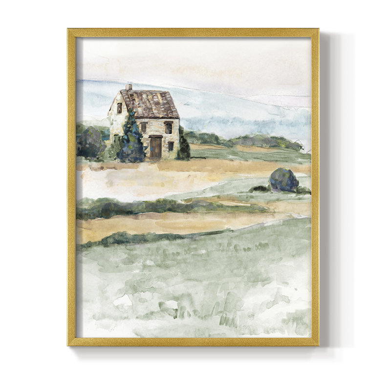 «On The Countryside I», reproduction encadrée - bois massif, Or, H 20 po x l 16 po