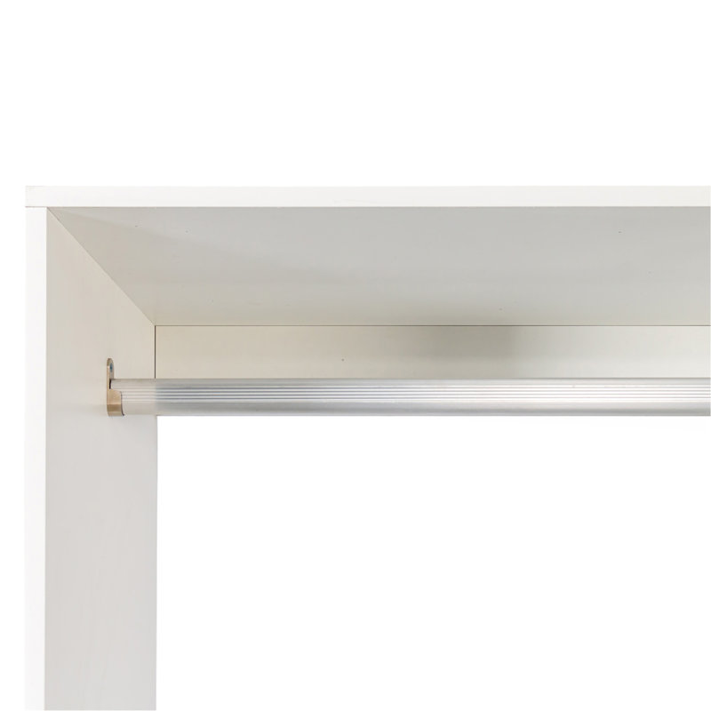 Système de placard autoportant, garde-robe autonome avec 6 tablettes ouvertes, hauteur de 74,8 po avec 1 tiroir en bois, penderie en bois avec 2 tringles de suspension, blanc