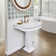 Whitehaus Collection 28" Traditional Pedestal Sink with Integrated Oval Bowl, Seamless Rounded Decorative Trim and Overflow