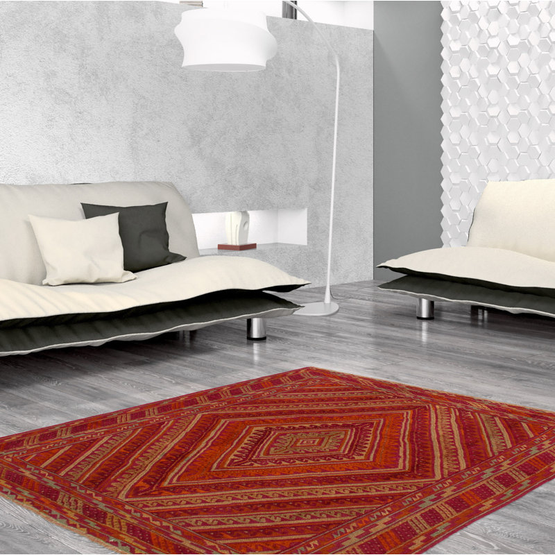 Tapis unique en laine noué à la main 4 pi 9 po x 6 pi 1 po nouvel âge Jillianne