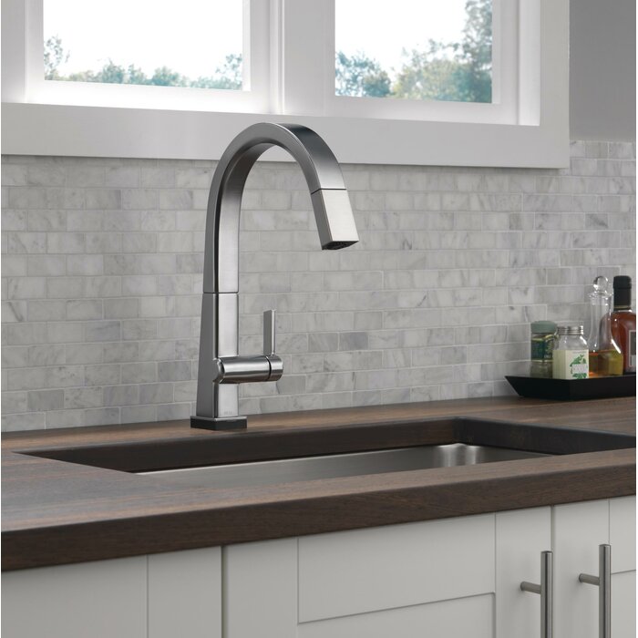 Delta Pivotal Pull Down Touch Single Handle Kitchen Faucet with Touch20 ...