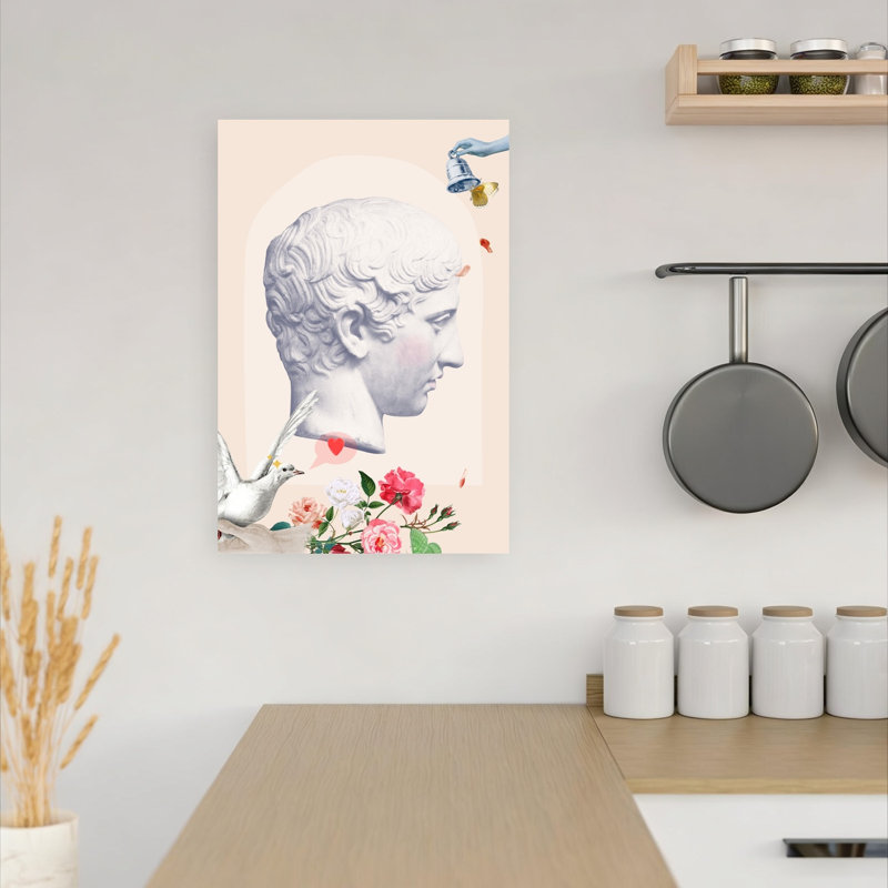 Dreamy Classical Romance Dreamy Elegant Romantic Rose Architecture Landscape Wall Art Print 1 Piece Wrapped Canvas Wall Art