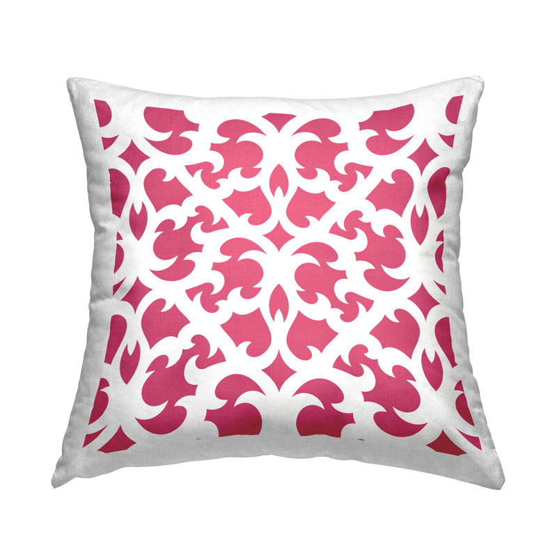 Damask Throw Pillow, Pink