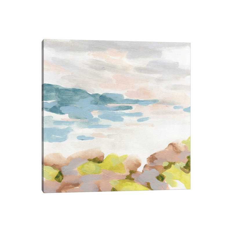 Pastel Shoreline I by June Erica Vess - Wrapped Canvas Painting, 30.48 cm H x 30.48 cm W