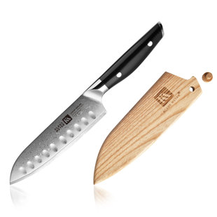 Couteau Santoku de 5,5 po Klaus Meyer Luxor (avec gaine en bois)