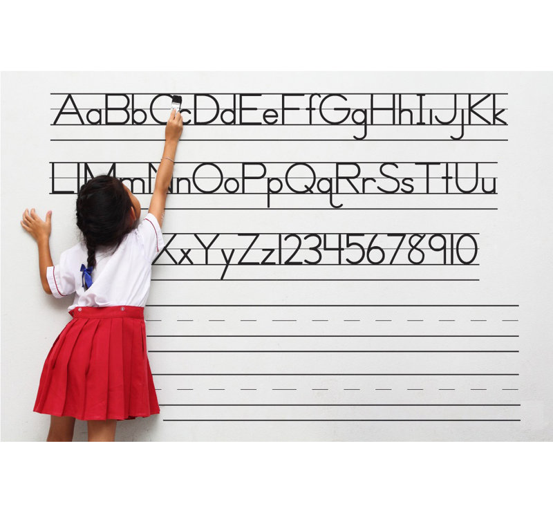 Décalcomanie murale école, H 21 po x l 30 po x P 0,01 po, Noir