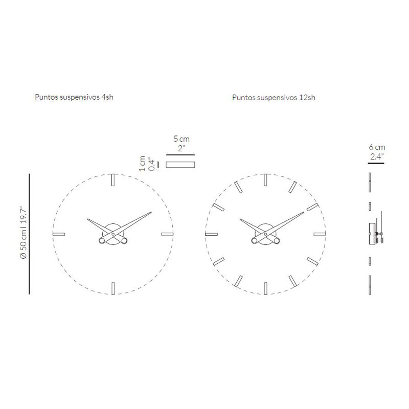Puntos Suspensivos Metal Analog Wall Clock, Red