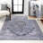 Haruyoshi Chenille Cottage Medallion Machine-Washable Navy/Gray/Black Rug-493456664