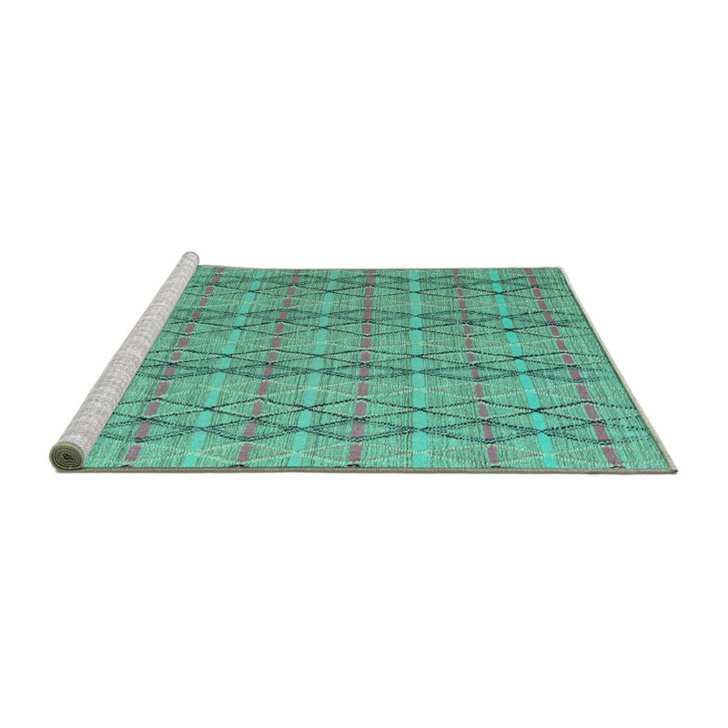 Washable Geometric Indoor Rug, Round 3'
