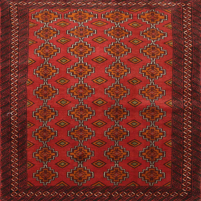 Tapis rouge à motif sud-ouest, Carré 8 pi