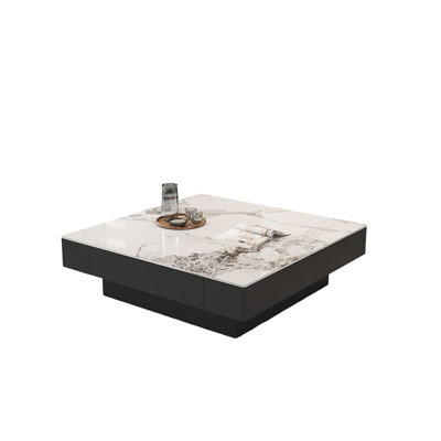 Light luxury square stone slab coffee table