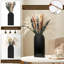 Ensemble de 2 vases muraux en bois avec de l'herbe de pampa eucalyptus, décoration murale bohème moderne pour salon, entrée, couloir, salle de bain, salle à manger, art mural noir pour la décoration intérieure