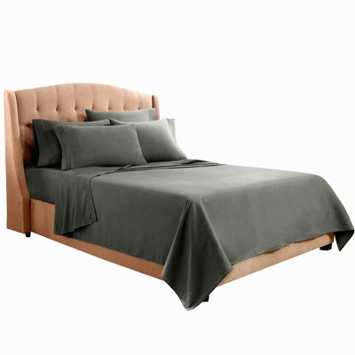 Luxury Linens Full XL Bed Sheet Set - Charcoal Gray, 1800 Thread Count, Wrinkle-Free, Fade & Stain Resistant, Extra Pillowcases Included