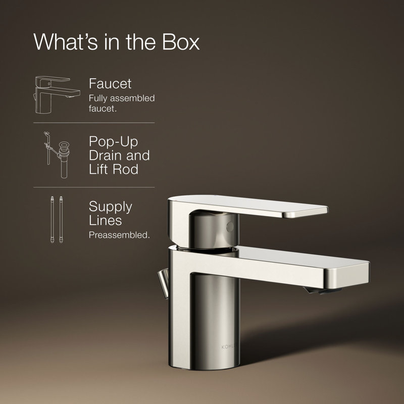Parallel Single Hole Bathroom Faucet, Polished Nickel